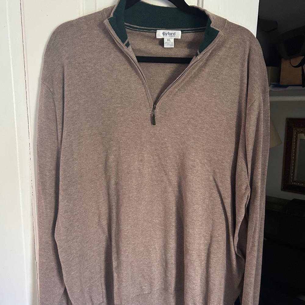 Vintage Byford London long sleeve 1/4 zip polo sweater xl